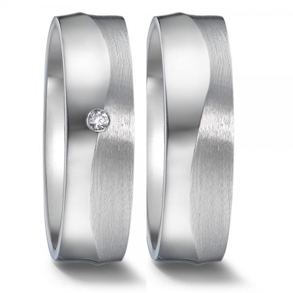 Weidner Trauringe Weissgold 62015 + 72015